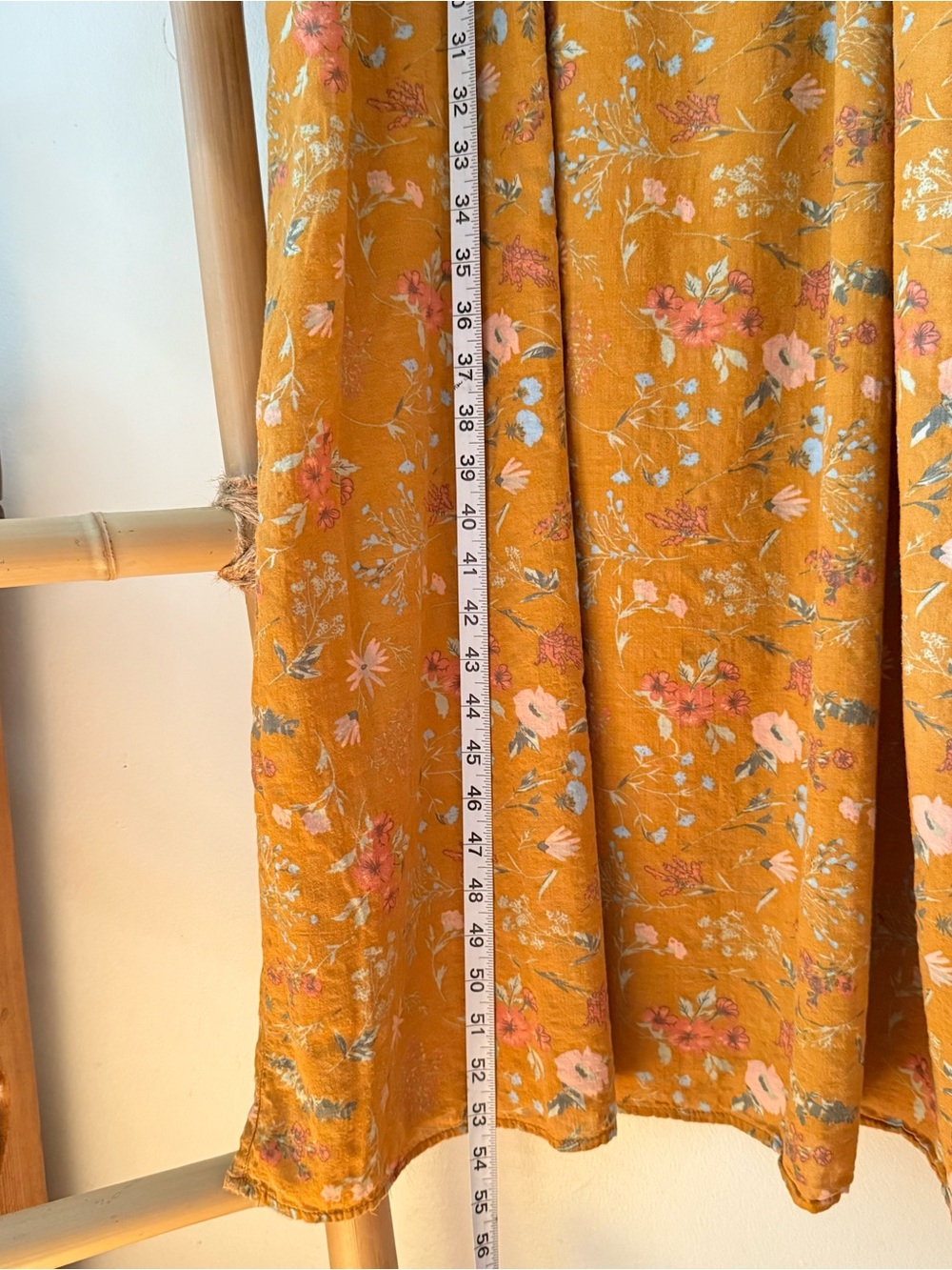 Natural Life mustard yellow floral print maxi dress size S, cottage core, frolic - Picture 3 of 12